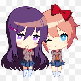 Ddlc Doki Doki Literature Club Yuri Ddlc Yuri Mirrorteru - Cartoon, HD Png  Download, free png download