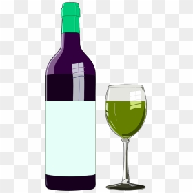 Wine Glass Or Bottle Clipart Graphic Black And White - Clip Art Of Wine, HD Png Download - wine bottles png