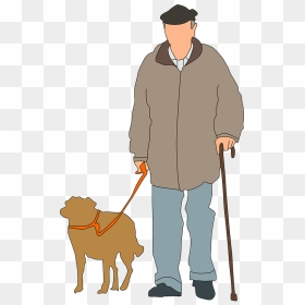 Old Man With A Doge And Cane Clipart - Old Man Walking Silhouette, HD Png Download - doge.png
