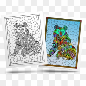 Free Stained Glass Adult Coloring Page - Motif, HD Png Download - stained glass png