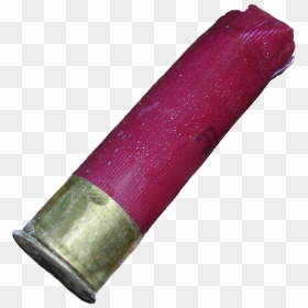 An Expended Shotgun Shell With Red Casing And Brass - Marking Tools, HD Png Download - shotgun shell png