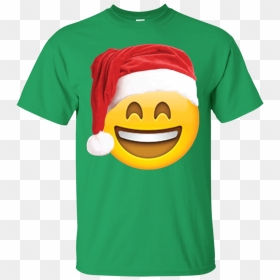 Emoji Christmas Shirt Smiley Face Santa Hat Family - Black Lives Matter Backwoods Shirt, HD Png Download - santa face png