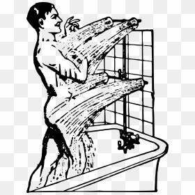 Man In Shower Clip Arts - Person Taking Shower Clipart, HD Png Download - shower png