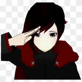 Rwby Ruby Rose Salute, HD Png Download - ruby rose rwby png