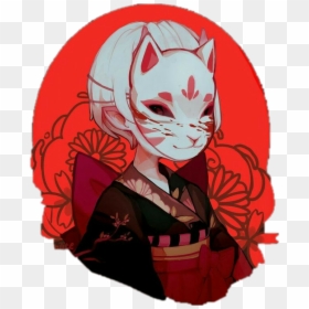 Kitsune Girl With Fox Mask, HD Png Download - kitsune png