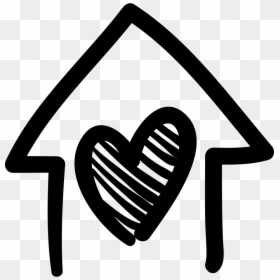 House And Heart Logo, HD Png Download - black heart icon png
