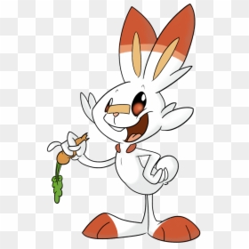 Pokemon From Sword And Shield Scorbunny, HD Png Download - bunny tail png