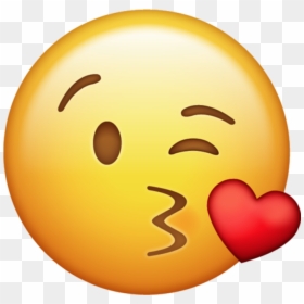 Kiss Face Emoji Png, Transparent Png - black emoji png