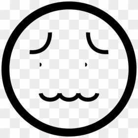 Worried Face Emoji Black And White, HD Png Download - black emoji png