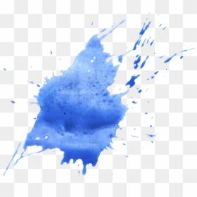Blue Watercolor Splat Png, Transparent Png - blue paint png