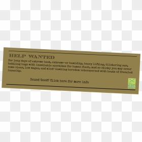 Parallel , Png Download - Khaki, Transparent Png - help wanted png