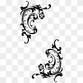 Baroque Black And White, HD Png Download - filigree border png