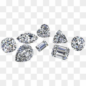 A Group Of Big Beautiful Diamonds With Diffrent Cuts - Loose Diamonds Different Shapes, HD Png Download - loose diamonds png