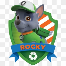 It"s Rocky Press 5 To Hear From The Recycling Pup - Paw Patrol Badge Rocky, HD Png Download - paw patrol badge png