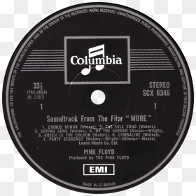 Scx 6346 Pink Floyd More Label - Паста-бар "качелли", HD Png Download - pink floyd png