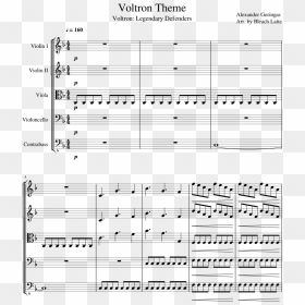 Voltron Theme Sheet Music For Violin, Viola, Cello, - Voltron Theme Son Violin Sheet Music, HD Png Download - cello png