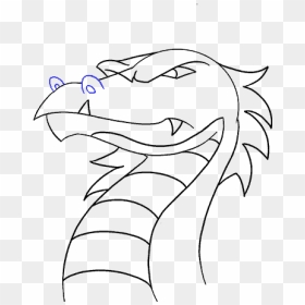 Sketch Of Pics For Kids, HD Png Download - dragon head png