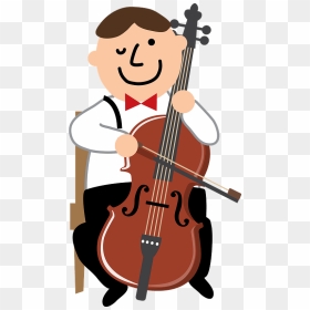 Cello Player Music Clipart - チェロ を 弾く イラスト, HD Png Download - cello png
