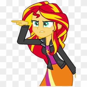 Sunset Shimmer Pointing By Ytpinkiepie2 - Mlp Eqg Sunset Shimmer, HD Png Download - shimmer png