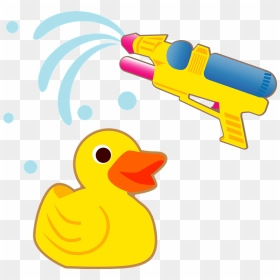 Rubber Duck Water Gun Clipart, HD Png Download - rubber ducky png