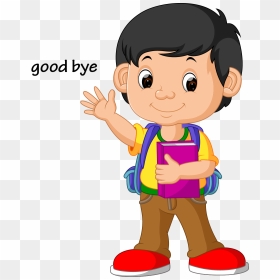 Transparent Cartoon Wave Png - School Boy Clipart, Png Download - goodbye png