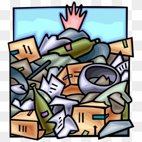 Vector Illustration Of Hand Buried Under Waste Dump - Clip Art Debris, HD Png Download - trash pile png
