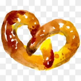 Bread Watercolor Painting Pretzel - Bread Watercolor Png, Transparent Png - pretzel png