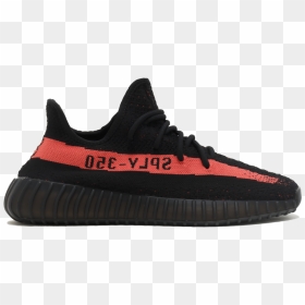 Yeezy Boost 350 Black Red, HD Png Download - red stripe png