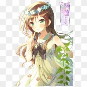 Cute Anime Nature Girl Extracted Bycielly By - Beautiful Anime Girl Nature, HD Png Download - cute anime girl png