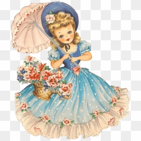 Vintage Girl Doll Clip Arts - Vintage Dolls Clipart, HD Png Download - doll png