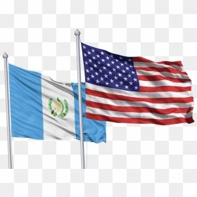 Usa And Guatemala Flags - Guatemala And American Flag, HD Png Download - guatemala flag png