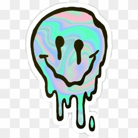 Tumblr Holographic Hologram Face Freetoedit Banner - Melting Smiley Face Transparent, HD Png Download - holographic png