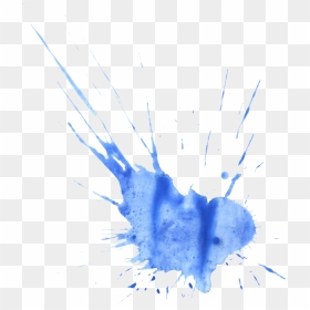 Blue Splatter Png Download - Watercolor Painting, Transparent Png - blue paint splatter png