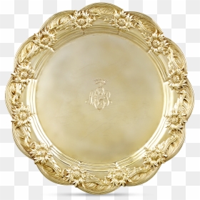 Chrysanthemum Silver-gilt Dinner Plates By Tiffany - Platter, HD Png Download - plates png