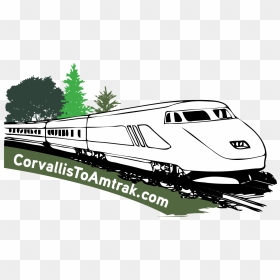 Corvallis Amtrak Connector Tickets - High Speed Train Coloring Page, HD Png Download - railroad png
