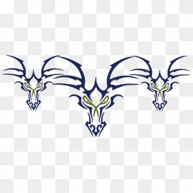 Free Clipart Of A Trio Of Tribal Dragon Faces - Easy Simple Dragon Head Drawing, HD Png Download - dragon head png