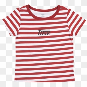 Vans Off The Wall Stripe Skimmer T-shirt Red White - White And Red Striped Shirt Png, Transparent Png - red stripe png