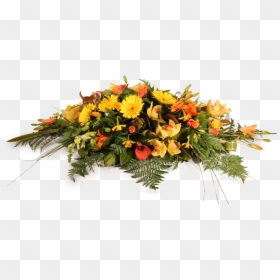 Yellow And Orange Casket Spray - Flowers For Funeral Designs, HD Png Download - funeral png