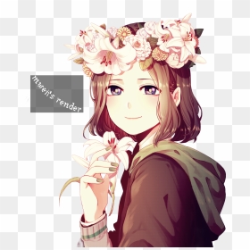 #anime #girl #cute #render #png #woman #flower - Harry Potter Snape Anime, Transparent Png - cute anime girl png