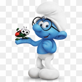 Brainy Smurf Ladybug On Hand - Smurf Png, Transparent Png - smurf png