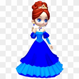Princess In Blue Poser Png Clipart By Clipartcotttage - Princess Transparent Clipart, Png Download - doll png