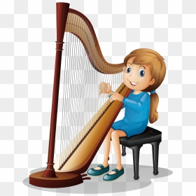 Musical Clipart Harp - Kids Playing Music Clipart, HD Png Download - instruments png