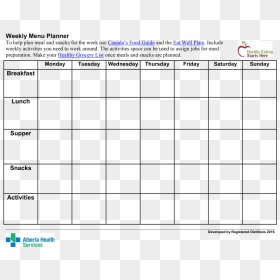 Free Daily Schedule Template Activity Planner Plan - Alberta Health Services, HD Png Download - planner png
