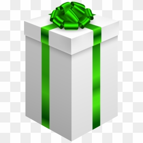 Gift Box With Green Bow Png Clipart - Gift Box Clipart Png, Transparent Png - bows png