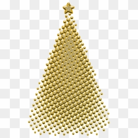 Gold Christmas Tree Png, Transparent Png - christmas decor png