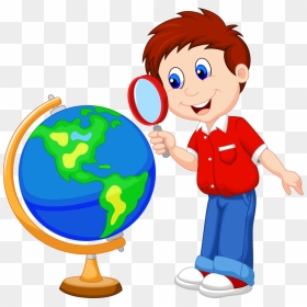 Kid Magnifying Glass Cartoon, HD Png Download - earth .png