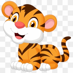 Clipart Elephant Tiger - Cute Baby Tiger Cartoon, HD Png Download - tigger png
