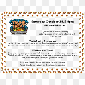 Trunk Or Treat - Trunk Or Treat Registration Form Church, HD Png Download - trunk or treat png