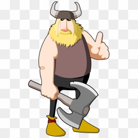 Viking With The Battle Axe Clipart - Viking Clipart No Background, HD Png Download - battle axe png