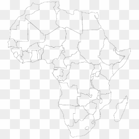 Black, Africa, Outline, Map, Silhouette, White, Empty - Mapa Politico De Africa En Blanco, HD Png Download - africa outline png